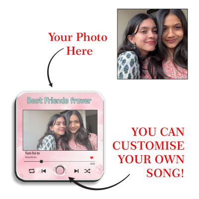 Personalized Musical Fridge Magnet with Photo & Song Rechargeable Battery with Type-C USB Charging | Long-Distance Bestie Gift  Birthday Gift for Bestie & Friends